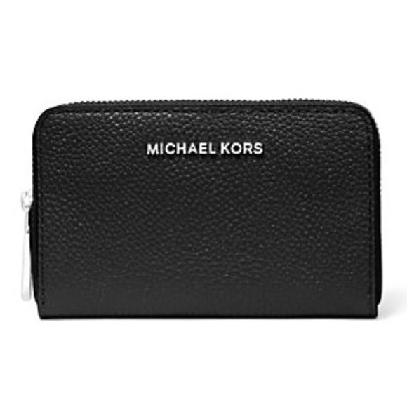 Michael Kors Black Leather Zippered Wallet Card Case. - Picture 10 of 13